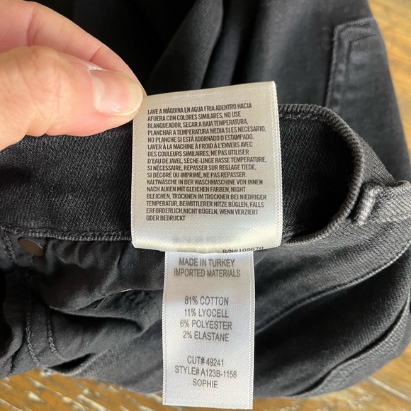 Agolde Sophie Mid Rise Skinny Ankle Jean in Black Wash Size 29 - Picture 5 of 10